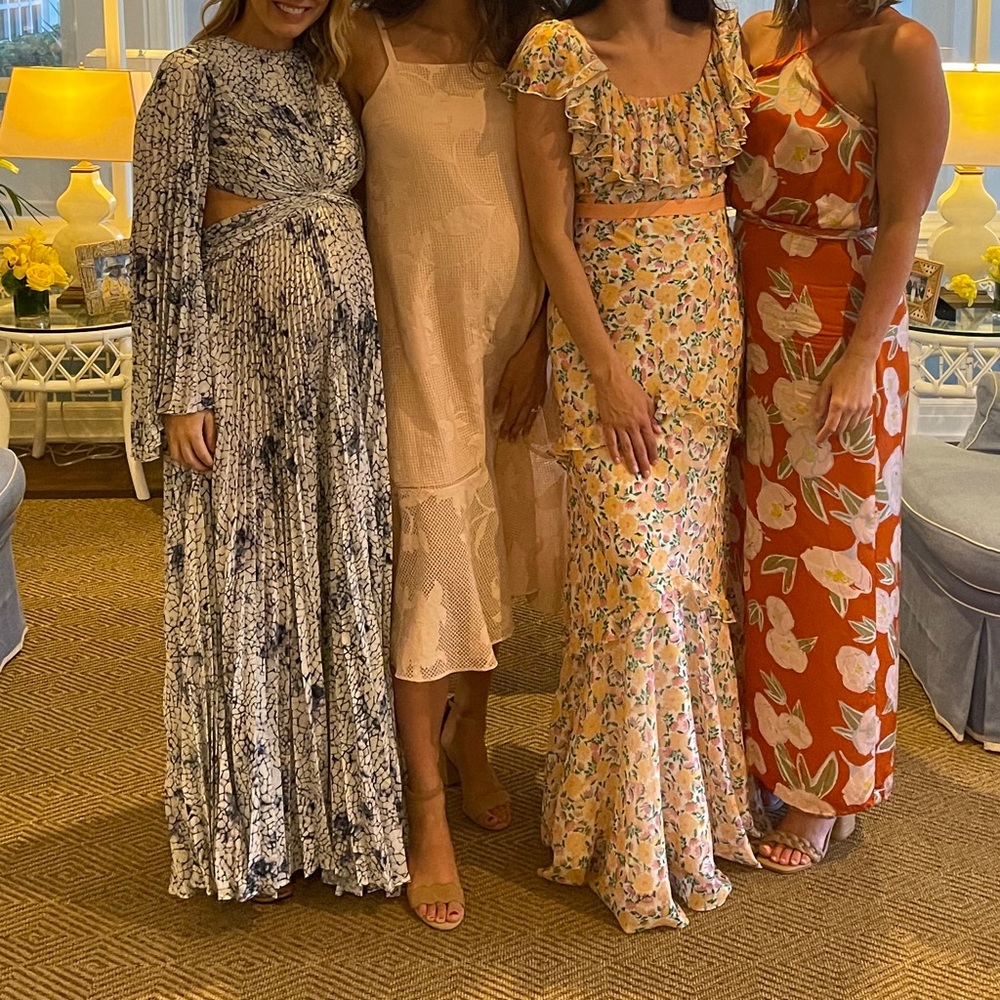 Alexis Kallisto Cutout Printed Plisse Maxi Dress